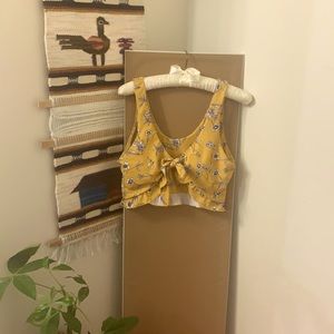 Zaful Floral Tie-Front Bikini Top